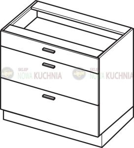 Campari stojąca z 3 szufladami 90cm 