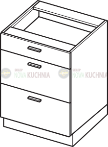 Campari stojąca z 3 szufladami 60cm  