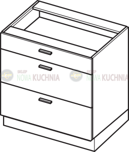 Campari stojąca z 3 szufladami 80cm 