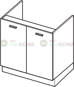 Lora stojąca zlewozmywakowa dwudrzwiowa 80cm