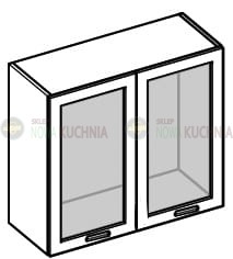 Navia wisząca dwudrzwiowa z witryną 60cm H58 