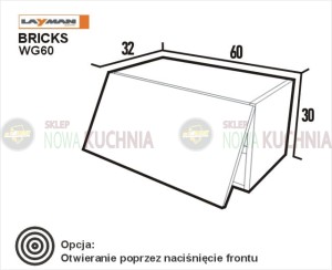 Briks szafka wisząca otwierana do góry 60 cm  
