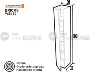 Briks szafka wisząca otwierana na bok 180 cm