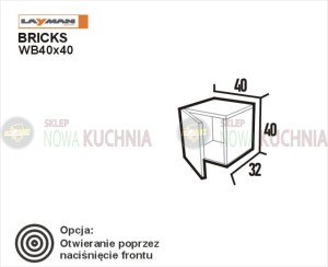 Briks szafka wisząca otwierana na bok 40cmX40cm 