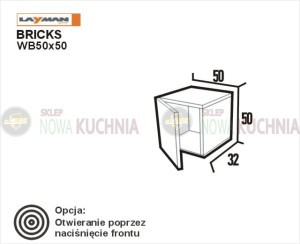 Briks szafka wisząca otwierana na bok 50cmX50cm 