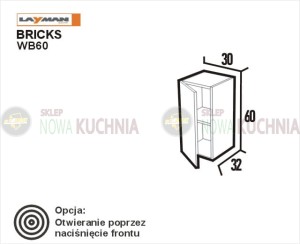 Briks szafka wisząca otwierana na bok 60 cm 