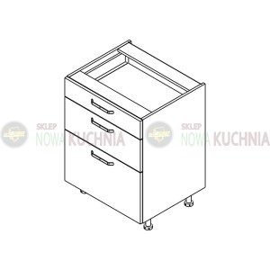 MONO stojąca z 3 szufladami 40...90cm K2 Naturalne BLACK  